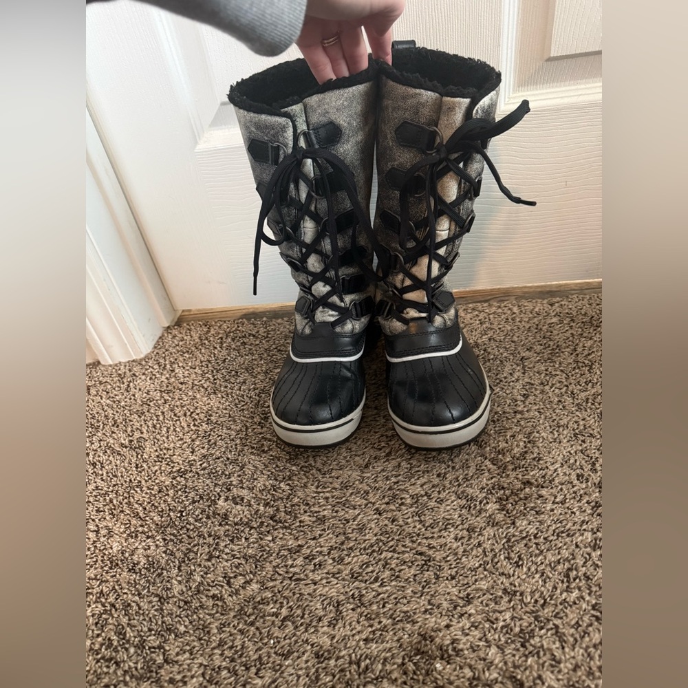 LIMITED EDITION!! SOREL LL3200-010 7.5M  STONEWASHED  GRAY Leather Snow Boots